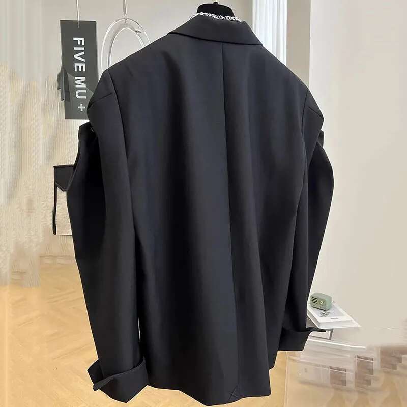 2024 New Fashion Spring Autumn Denim Splicing Blazer Women's Korean Long Sleeve Casual Elegant Ladies Suit Female Outerwear Tops
