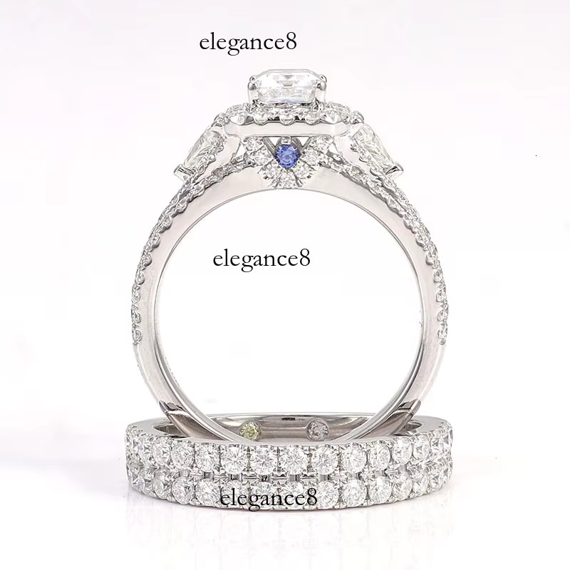 Spodumene wedding set, bridal engagement ring, pure sier gold-plated women's ring