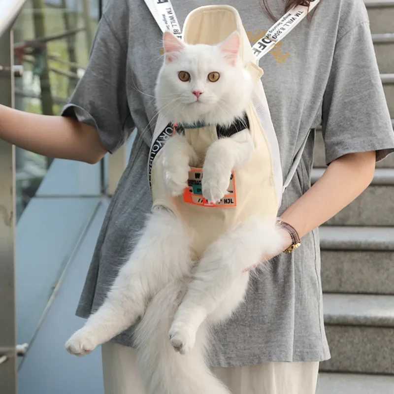 Pet Cat Carrier Bags Breathable Outdoor Pet Carriers Small Dog Cat Backpack Fashion Travel Pet Bag Transport Puppy Carrier 250205