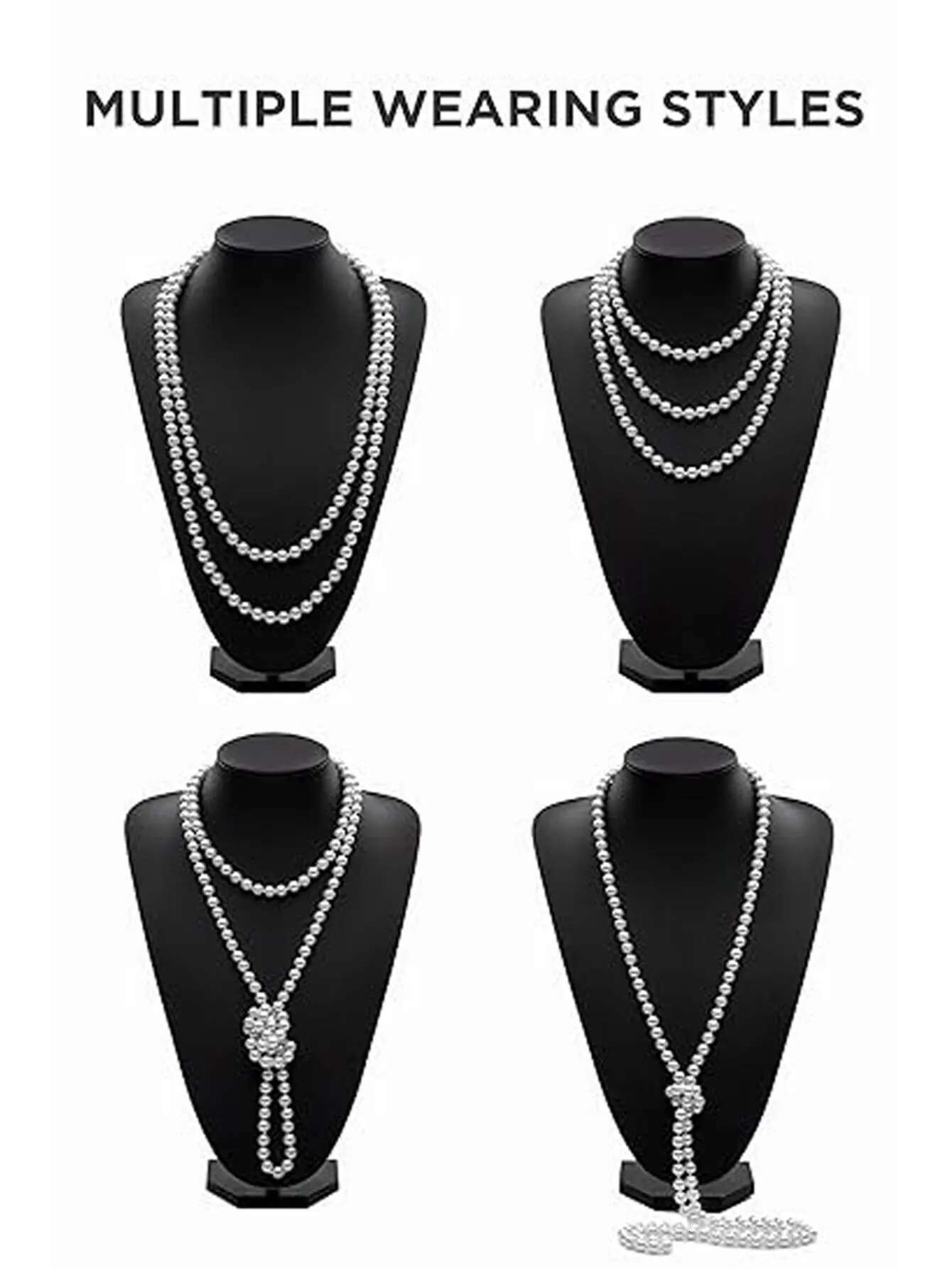 4Pcs 1920S Great Gatsby Set, Costume Roaring 20S Accessories For Women Flapper Headpiece