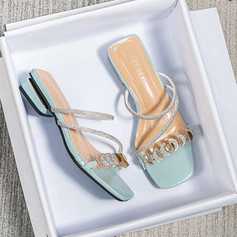 summer new 2025 women's slippers outdoor sandals casual flat shoes Stylish metal design Korean style office wear Large size 43