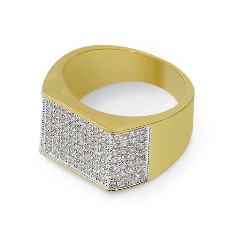 Mens Hip Hop Ring jewelry 925 Silver bling SONA Simulated Diamond painting full gold rings for boys Party gift Size 8-13 250227