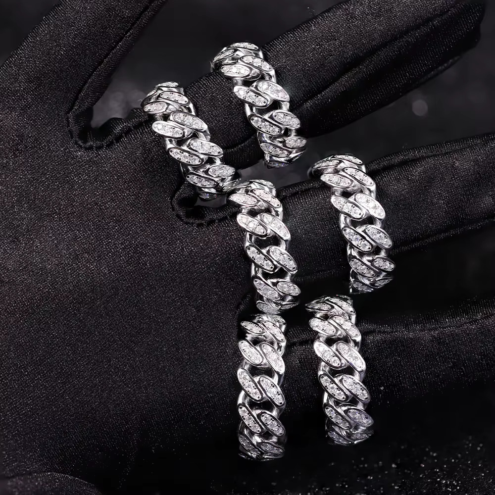 RTS Hiphop Jewelry Diamond Rings 925 Sterling Silver Gold Plated VVS Moissanite Ring Fine Jewelry Rings for Men Women