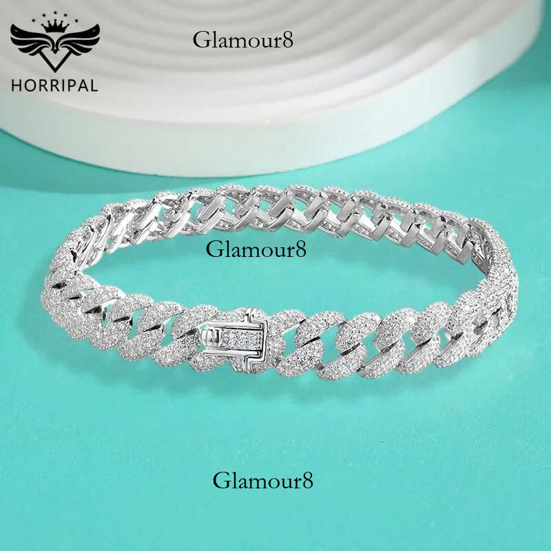 Hip Hop Cuban Tennis Bracelet for Man Full Dia Sparkg Zircon S Sterg Sier Plated White Gold Party Bracelets