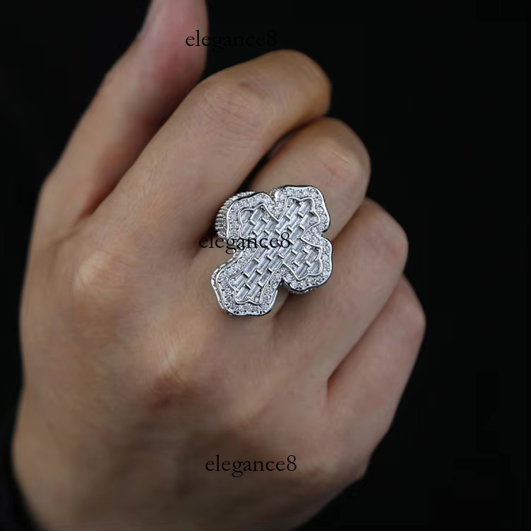 New Boutique Cross Thick Hip Hop Moissanite Men's Ring