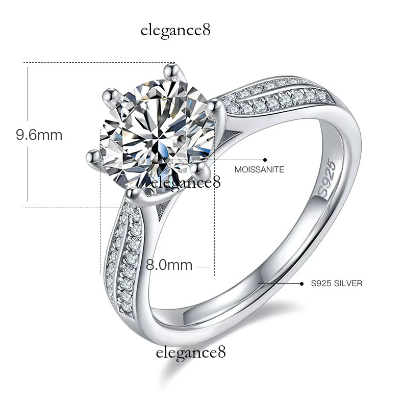 Hot Sale Supports the Same Gold Jewelry Custom Wholesale Classic Anniversary S Sier Platinum Plated Moissanite Women's