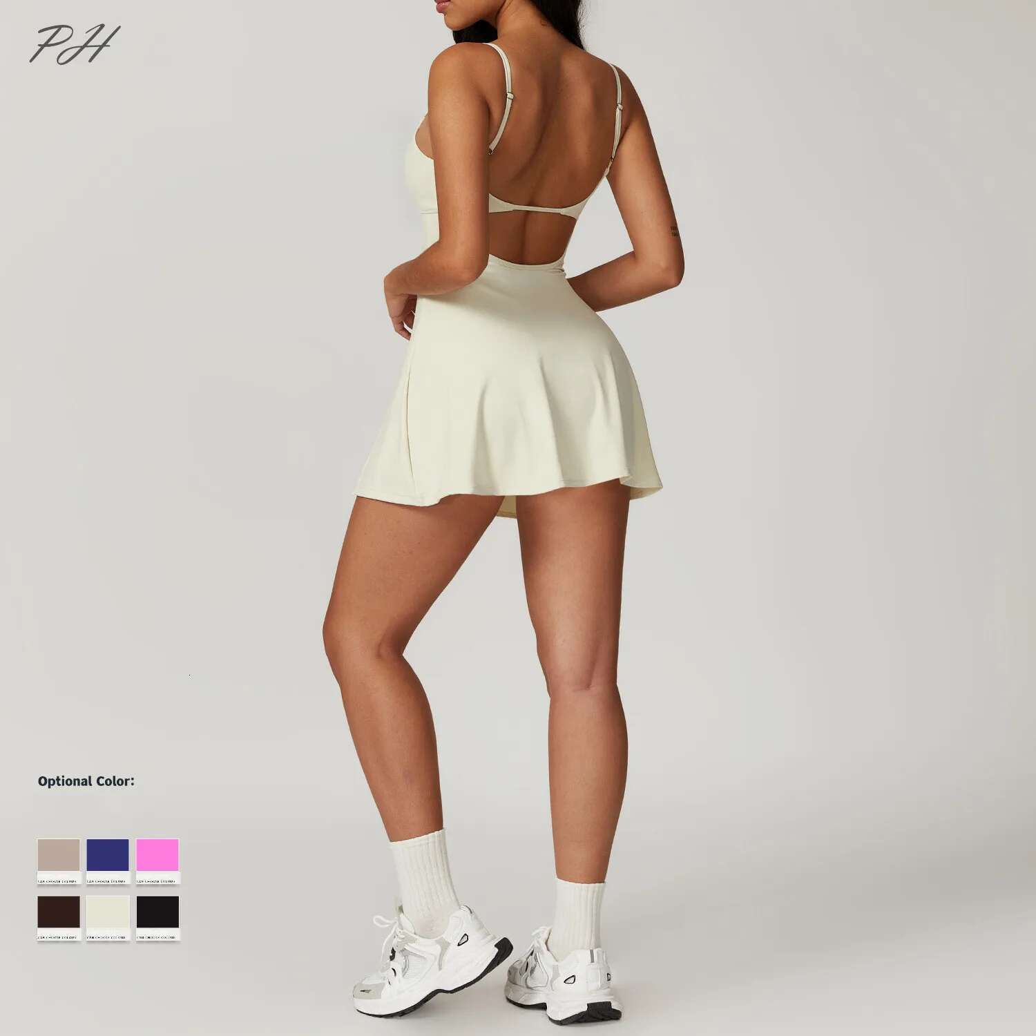 Women's Tennis Golf Dress Yoga Skirts Sexy Sleeveless Bodysuit With Shorts Badminton Sport Outfit Fiess Gym Clothes