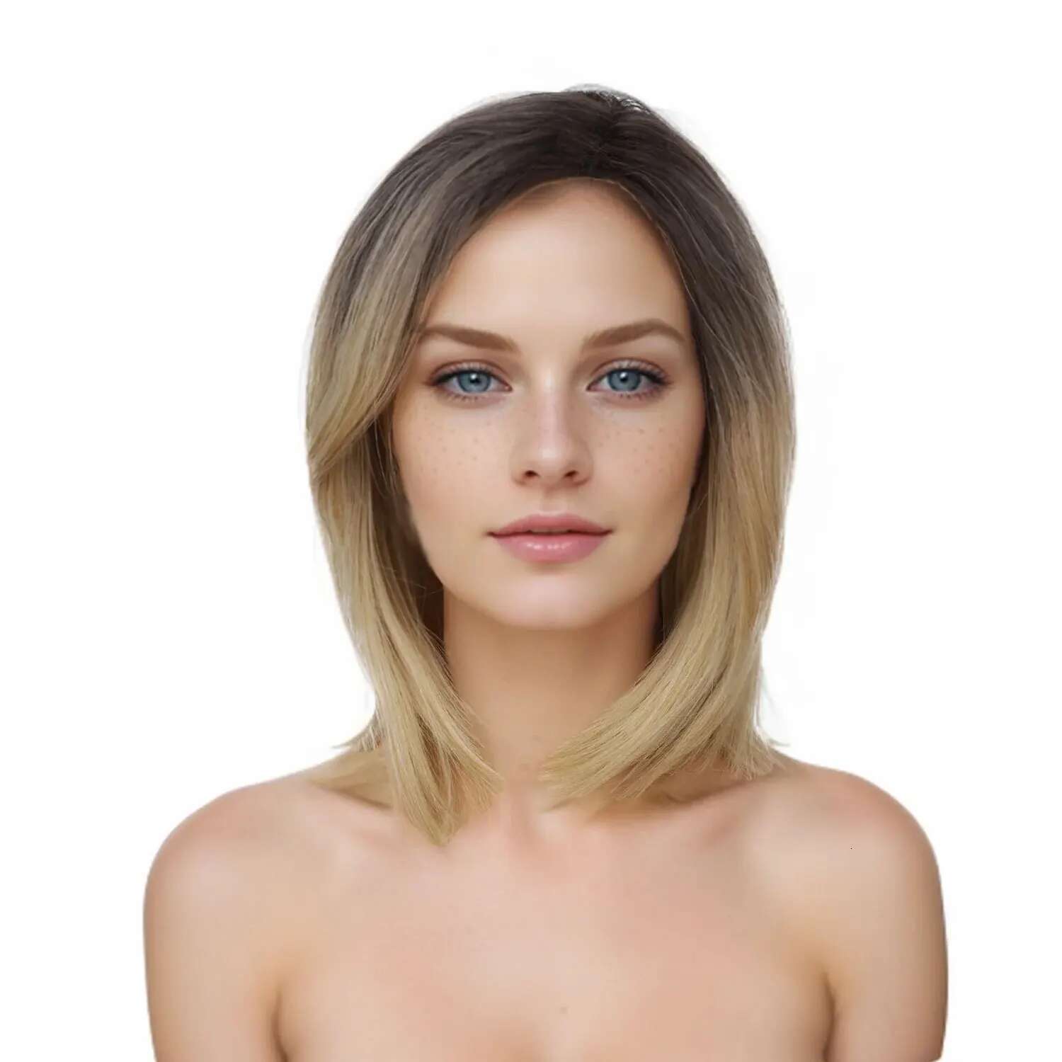 Synthetic Straight Layered Wig Women Natural Looking Heat Resistant Hair For Daily Cosplay