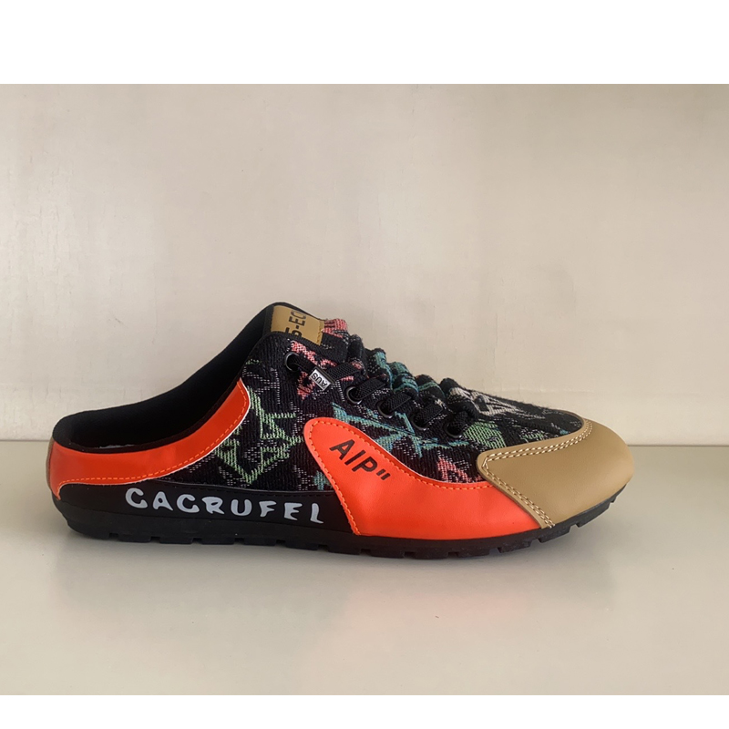 Baotou half support shoes men 2025 cross-border explosive cloth breathable heelless outdoor casual shoes a slip-on lazy shoes