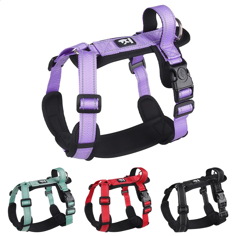 Anti-Escape Dog Harness with Handle Reflective Nylon Dog Harness Vest for Small Medium Dogs French Bulldog Walking Pet Supplies 250224
