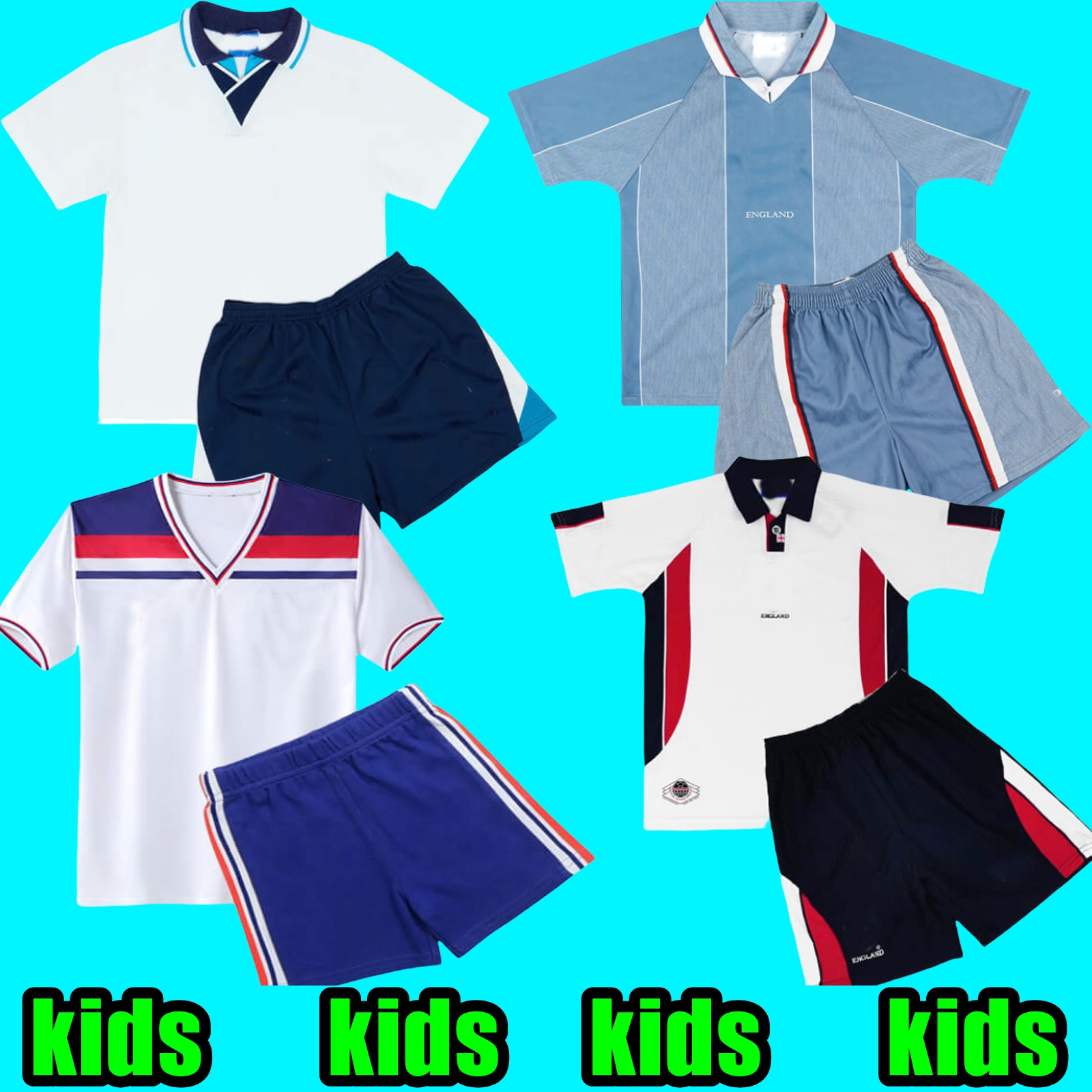 GASCOIGNE SOUTHGATE ENGLAND Retro Soccer Jerseys 1996 Euro SHEARER OWEN Vintage shirts ROONEY GERRARD LAMPARD 1982 Football Kit 1998 ENGLAND Retro KIDS