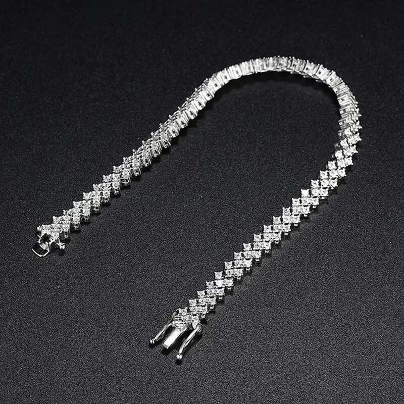 NeeTim Moissanite Tennis Bracelet Sterg Sier Full Dia Bracelets Gold Plated Fine Jewelry For Women with GRA