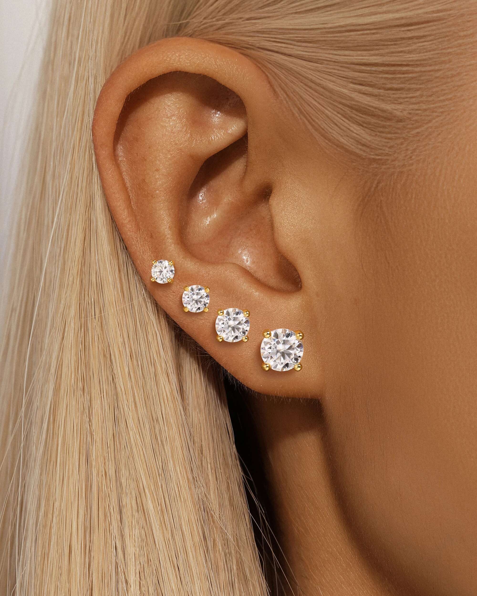 CANNER 0.5-1.2 Carat D Color Moissanite Ear Stud For Women Sterg Sier Elegant Sparkg Piercing Earrings Gift