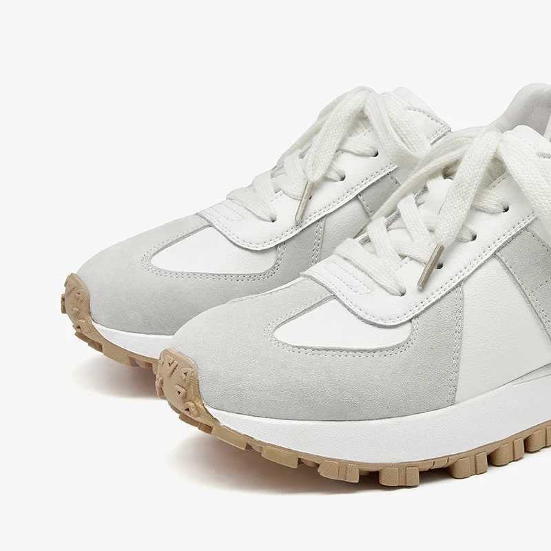 BeauToday Casual Sneakers Wen Suede Leather Patchwork Mixed Lace-Up Round Toe Platform Shoes Lady Flats hot Handmade 29130 Z250301