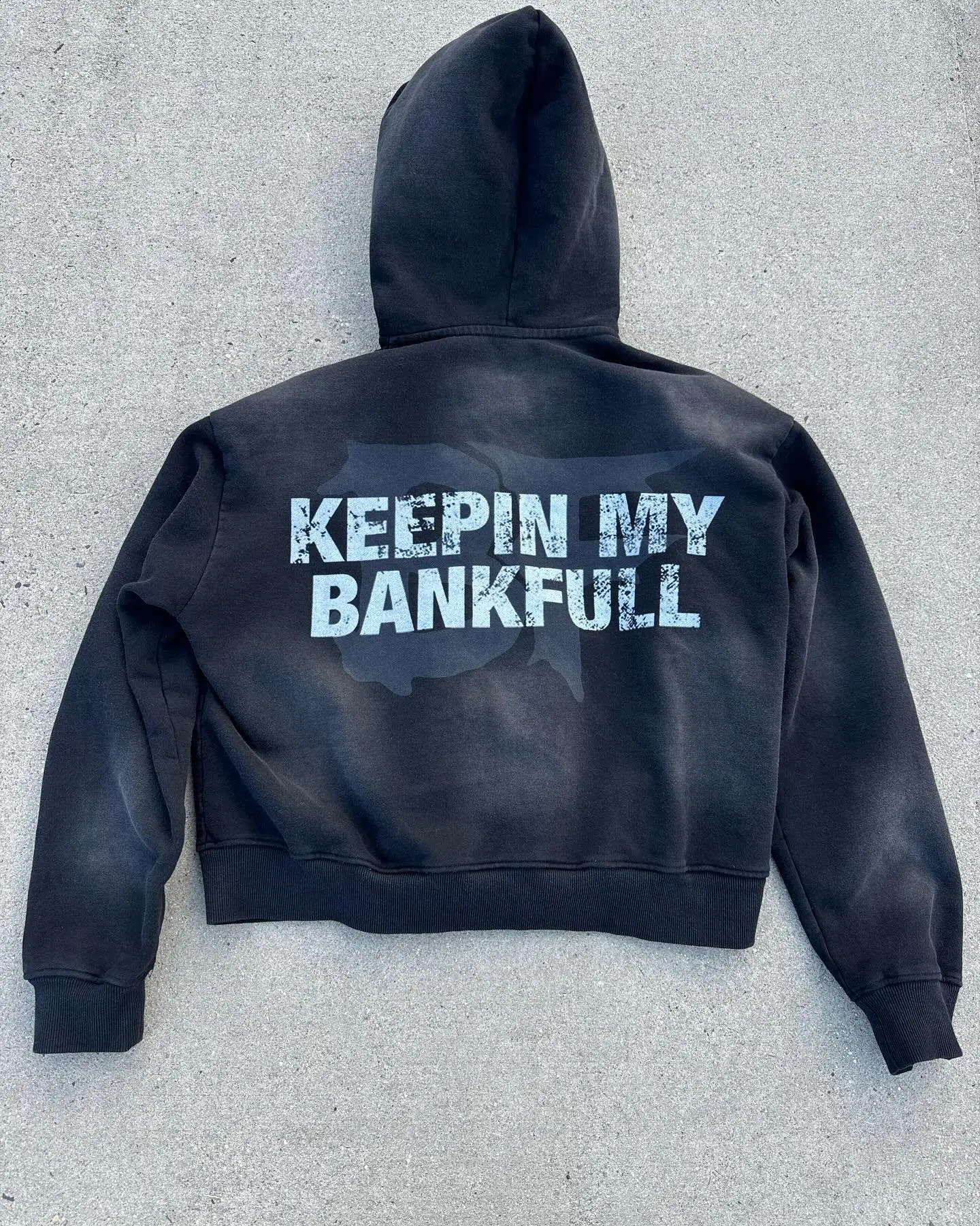 American Retro Letter Graphic Printing Super Cotton Zipper Hoodie Men Y2K Trend Harajuku Hip Hop Gothic Casual Sweatshirt 250225