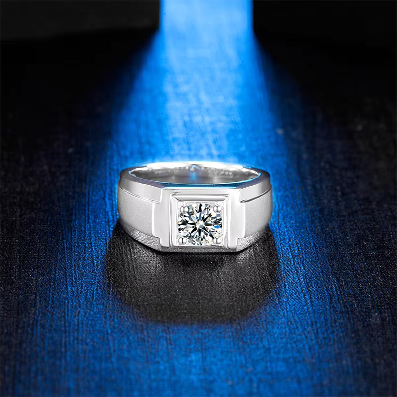 High quality 1ct diatoeous earth engagement men's ring sier high-quality jewelry