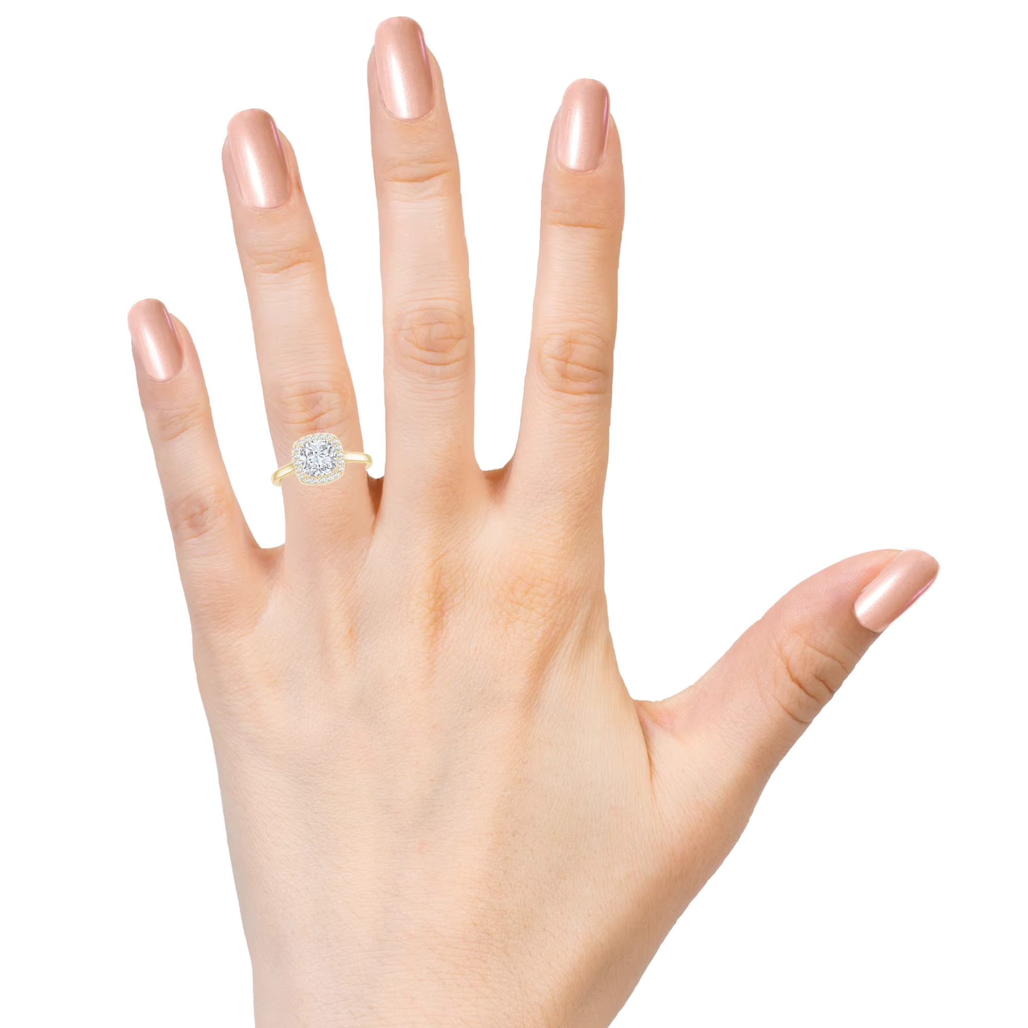 Pad shaped Moissanite 14K&pure sier women's April birthstone ring to protect her.