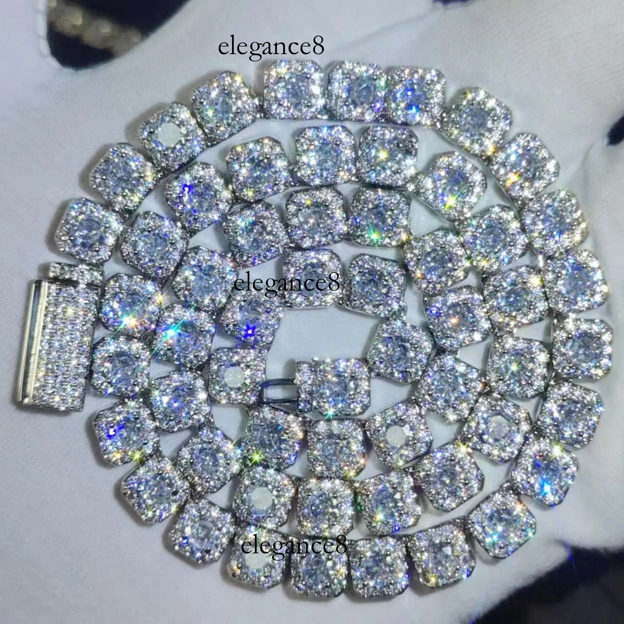 Clustered Dia Tennis Miami k Chain for Women 10MM Iced Out CZ Cuban Necklace Hip Hop Jewelry Gifts