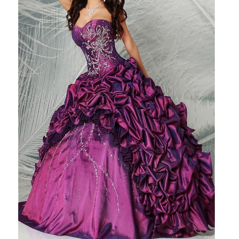 2025 Ruched Sweetheart Quinceanera Dress Beaded Embroidery Ball Gown Princess Sweet 16 Dresses Back Lace-Up Boutique Special Occasion