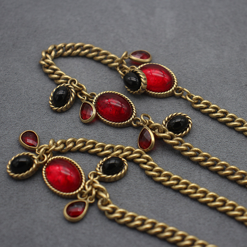 Vintage Style Women Fashion Charm Beltchain Necklace Yellow Gold Plated Chain Necklace for Girls Women Hot Gift
