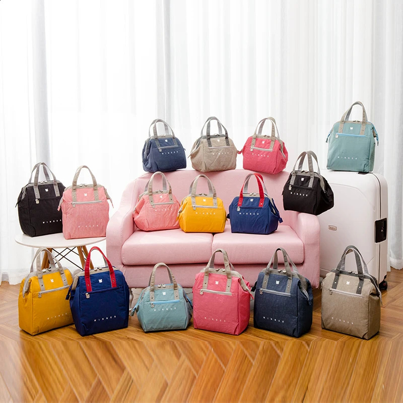 Portable Lunch Bag Thermal Insulated Lunch Box Tote Cooler Bag Bento Pouch Lunch Container School Food Storage Bags 250228