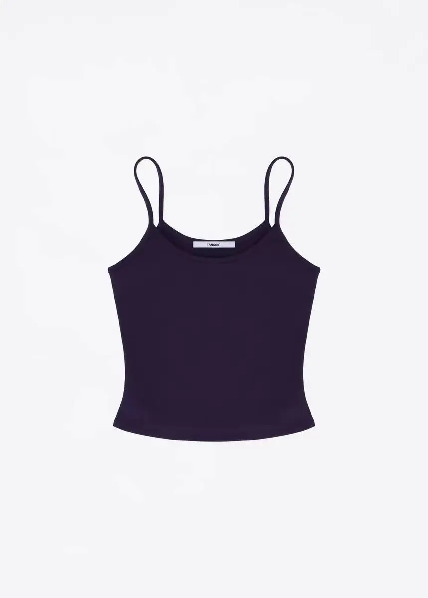 Tank A cherry red camisole olive green/purple/gray short top basic versatile high elasticity skin hugging for women 250224
