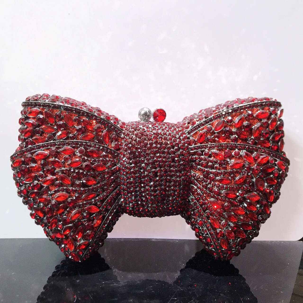 Newest Rhie Green/Black Clutch Purse Bow Dia Women Red Evening Clutches Bags Wedding Bridal Bag Stones Handbags