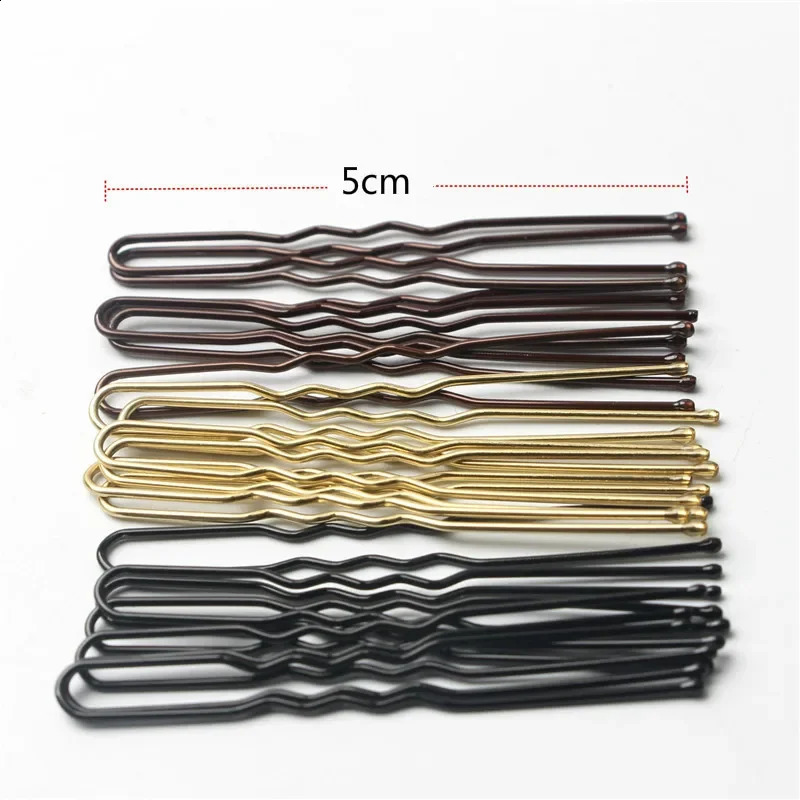 50PcsBag Women U Shaped Metal Hair Pins Alloy Girls Waved Clips Bridal Headwear Accessories 567cm 250218