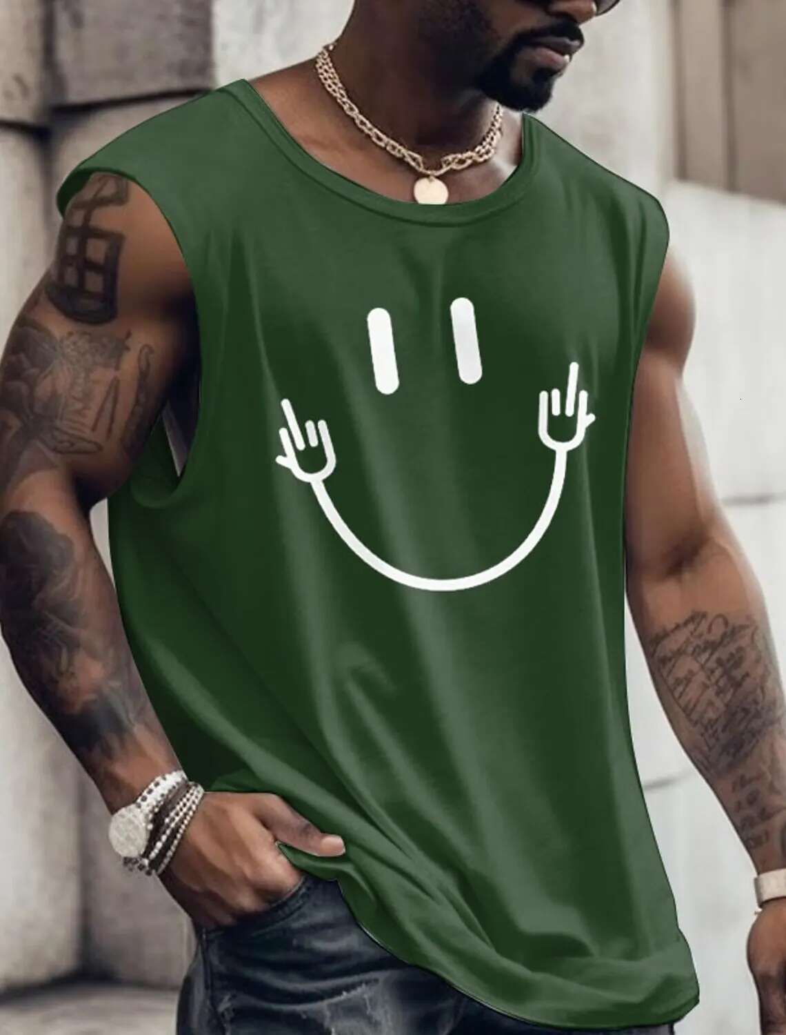 2025 New Summer Bo Fiess Vest Sports Top Sleeveless Clothing Fun Pattern Men's Designer Vest