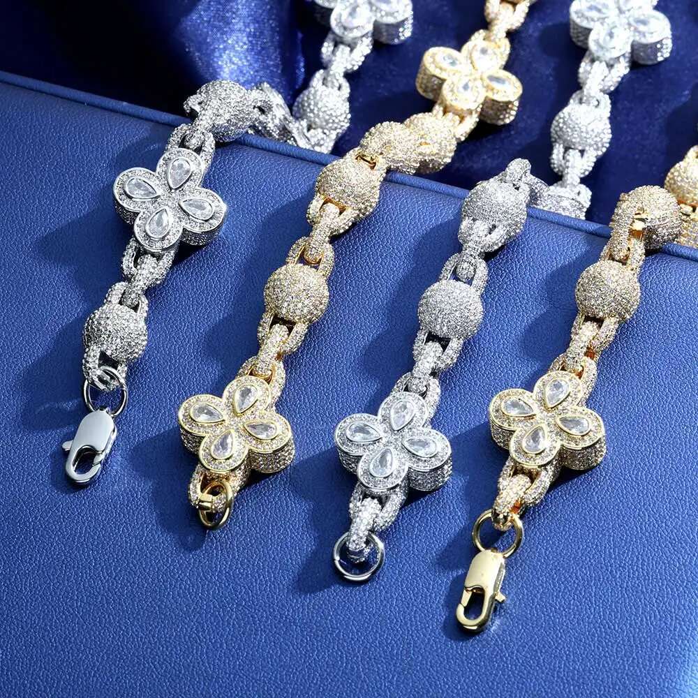 Personality Fashion New Design Round Ball Bead Men's Fine Jewelry Iced wer Cuban k Chains Necklace For Gift