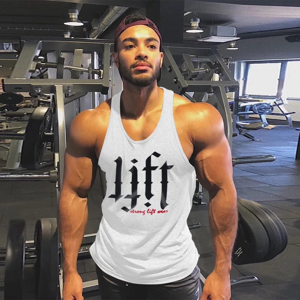 European And American Mens gyms Fitness Sleeveless Sports vest Mens Bodybuilding Tank Tops Summer Clothing for Plus Size 250225