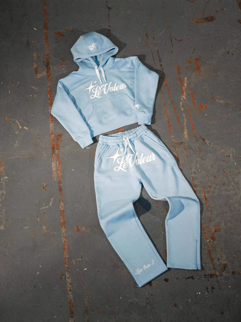 Men's sports suit, street wear, hoodie, sports pants, two-piece set, men's hip-hop letter embroidery, Y2K sports shirt, pants