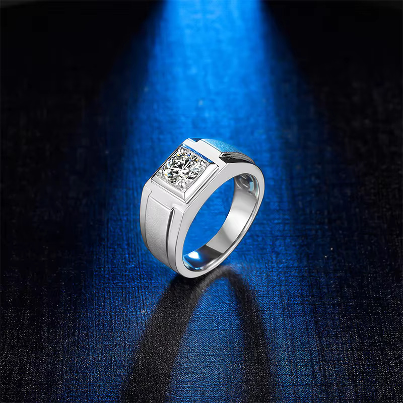High quality 1ct diatoeous earth engagement men's ring sier high-quality jewelry