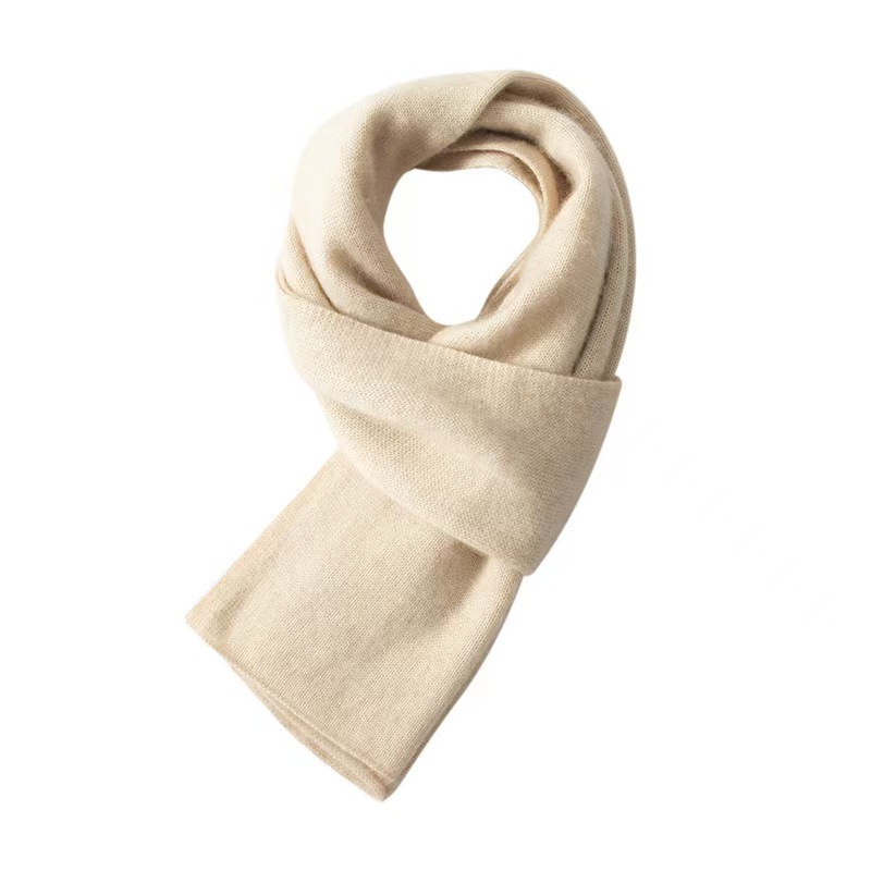 K032 Cashmere scarf for men and women, wool knitted, thickened, warm neck scarf, solid color, 2024 winter new style, versatile