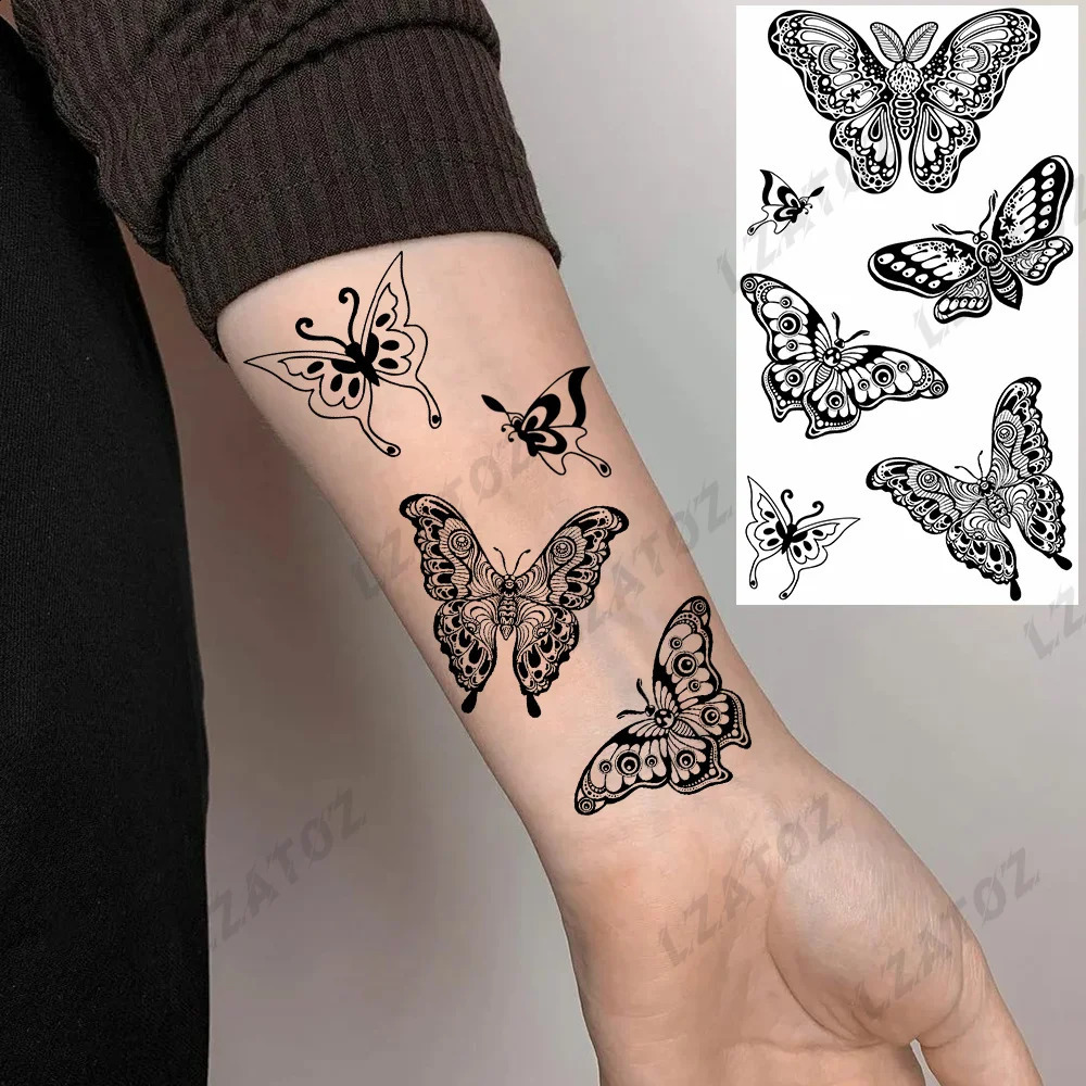 Realistic Scorpion Animal Temporary Tattoos For Men Adults Lion Butterfly Wolf Snake Tattoo Sticker Hand Washable 250219