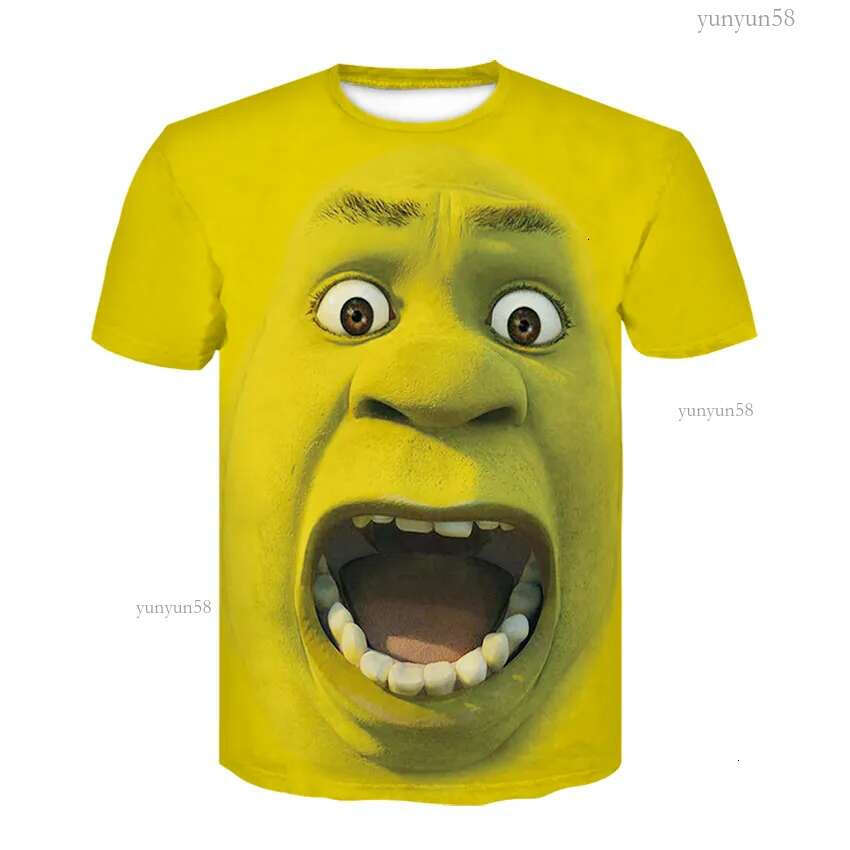 Summer Men's Men's T-Shirts T Shirt Shrek 3D Print Funny T-Shirts Streetwear Fashion Hip Hop Round Neck Short-Sleeved Oversized T Shirt 2