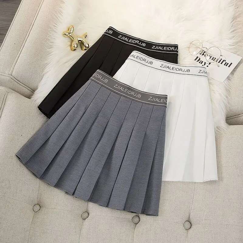 2025 new elastic letter pleated designer women's summer new thin high waist 100kg mini skirt