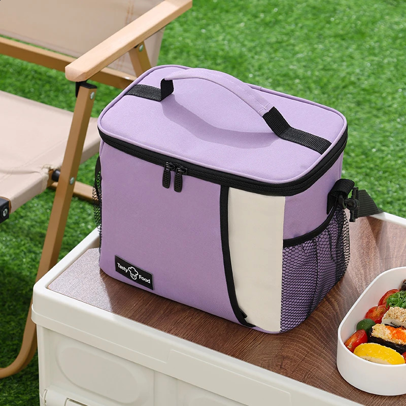 Insulated lunch bag large waterproof ice bag portable lunch bag for women reusable lunch bag with adjustable shoulder strap 250228