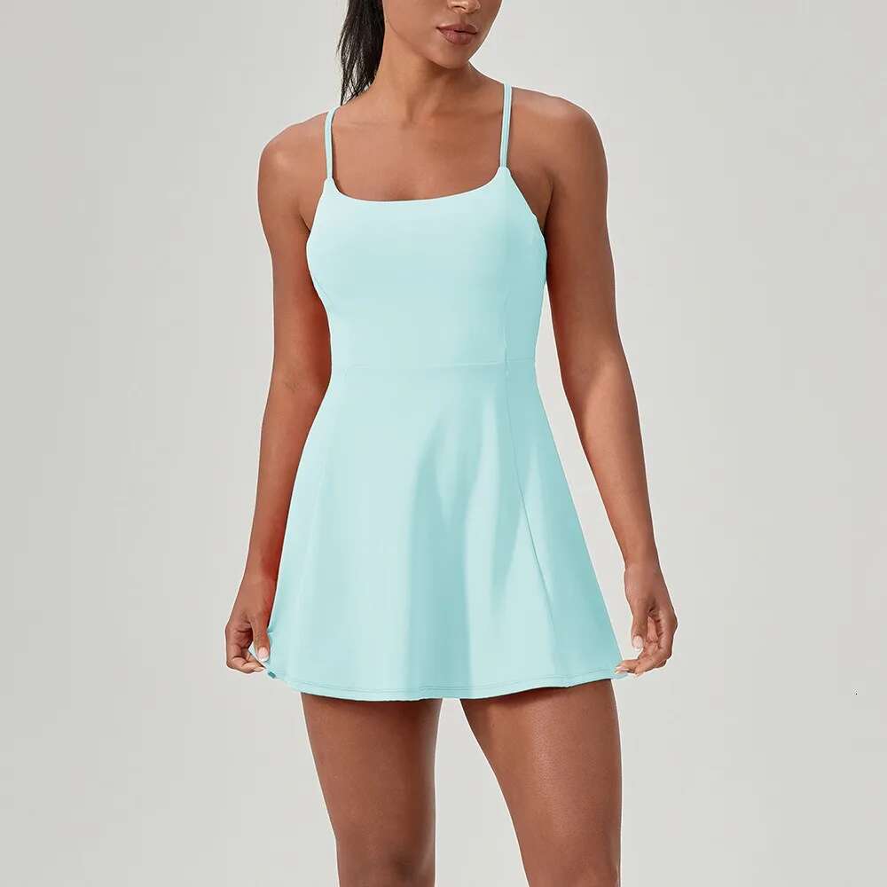 S-2Xl One Piece Tennis With Shorts&Chest Pads Golf Dress Workout Trainning Skirts Sleeveless Quick-Dry Athletic Dresses