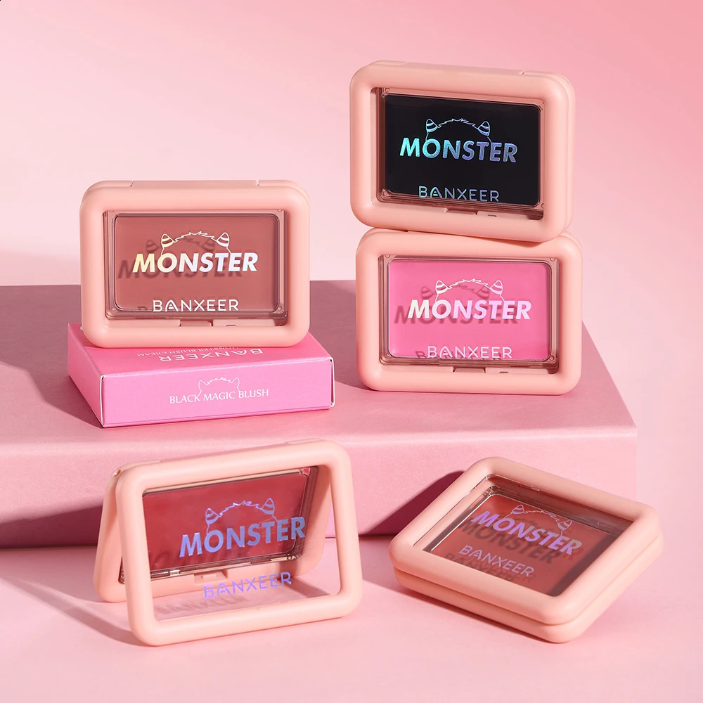 BANXEER Blush Cream Face Blusher 5 Colors Ever-changing Matte Shimmer Waterproof Long-lasting 3 IN 1 Multi-use Blush Face Makeup 250224