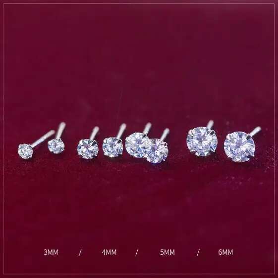 CAT 0.5-1.2 Carat D Color Moissanite Ear Stud Earrings For Women Sterg Sier Sparkg Piercing Earring Fine Jewelry