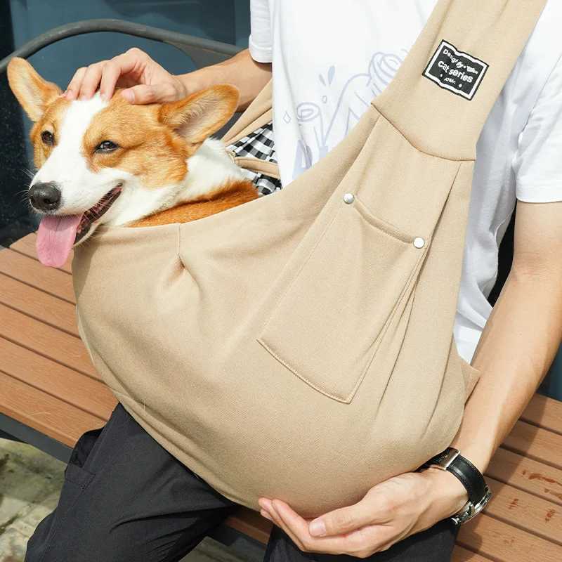 Portable Puppy Sling Carrier Bag Dog Outdoor Travel Crossbody Shoulder Bag for Small Dogs Cats Within 8kg Pet Carrying Supplies 250205