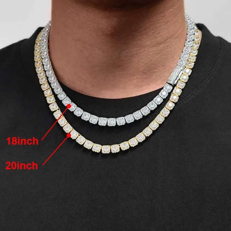 Clustered Dia Tennis Miami k Chain for Women 10MM Iced Out CZ Cuban Necklace Hip Hop Jewelry Gifts