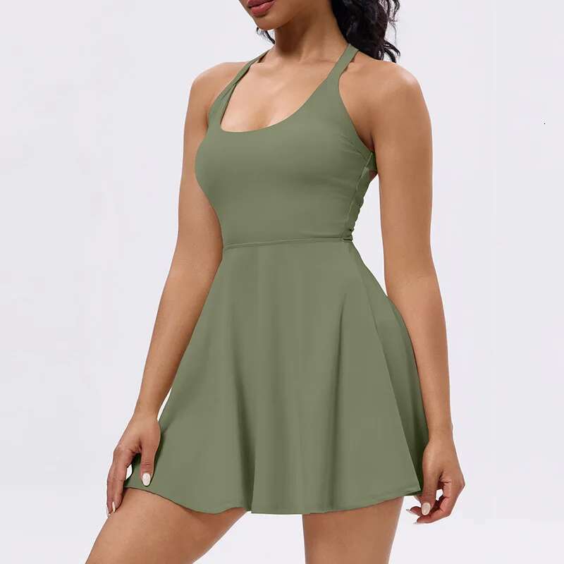Tennis Badminton Clothing 2025 Golf Wear With Shorts Underneath Workout Outfit 1Pc Padded Sport Dress