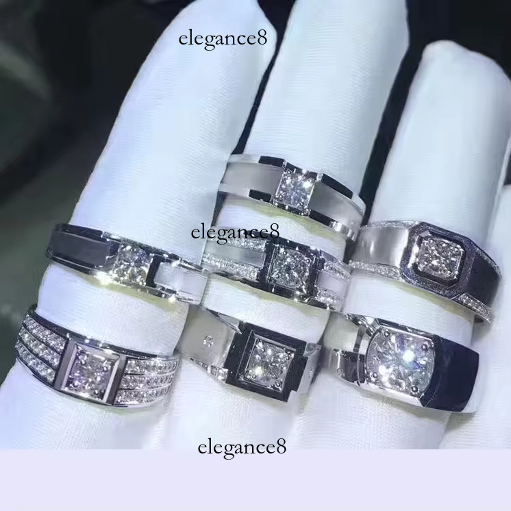 Qian Jian S Sier 1 Bright Cut Tested VVS D Carbonaceous Silica Ring Men's Wedding Gift Boutique Jewelry