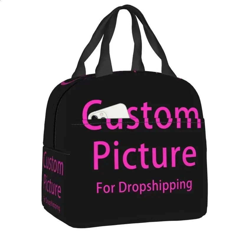 Personalized Custom Po Insulated Lunch Box DIY Print Reusable Warm Cooler Thermal Lunch Bag Picnic Container Tote Bags 250228