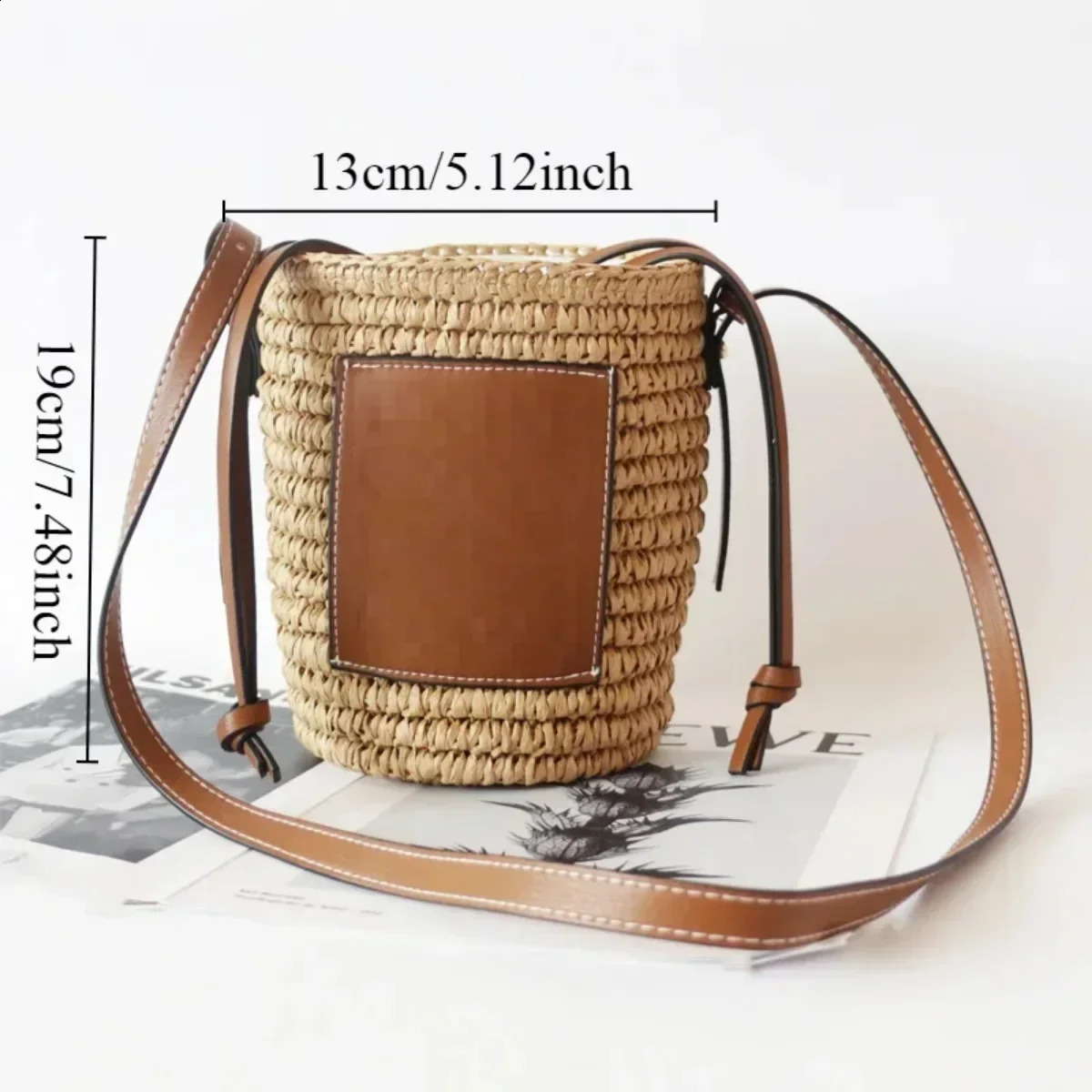 Crochet Oblique Span One Shoulder Bag Protable Drawstring Handbags Round Rope Woven Women Crossbody Bags Holiday Gifts 250227