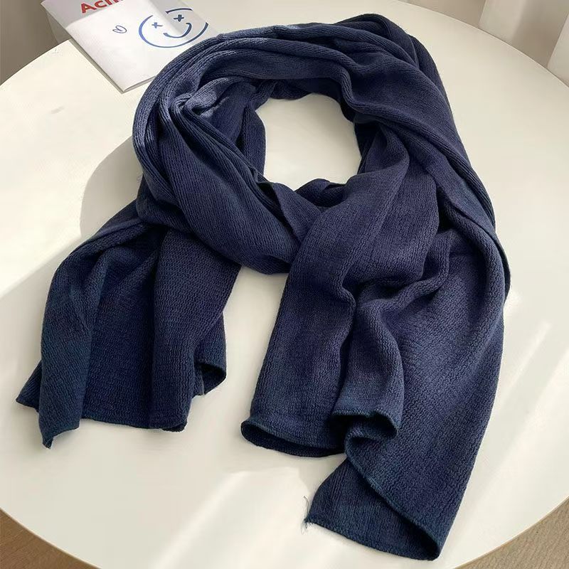 T211 Korean version of the new scarf pure color versatile winter autumn and winter thick warm scarf men and women couple shawl knitted