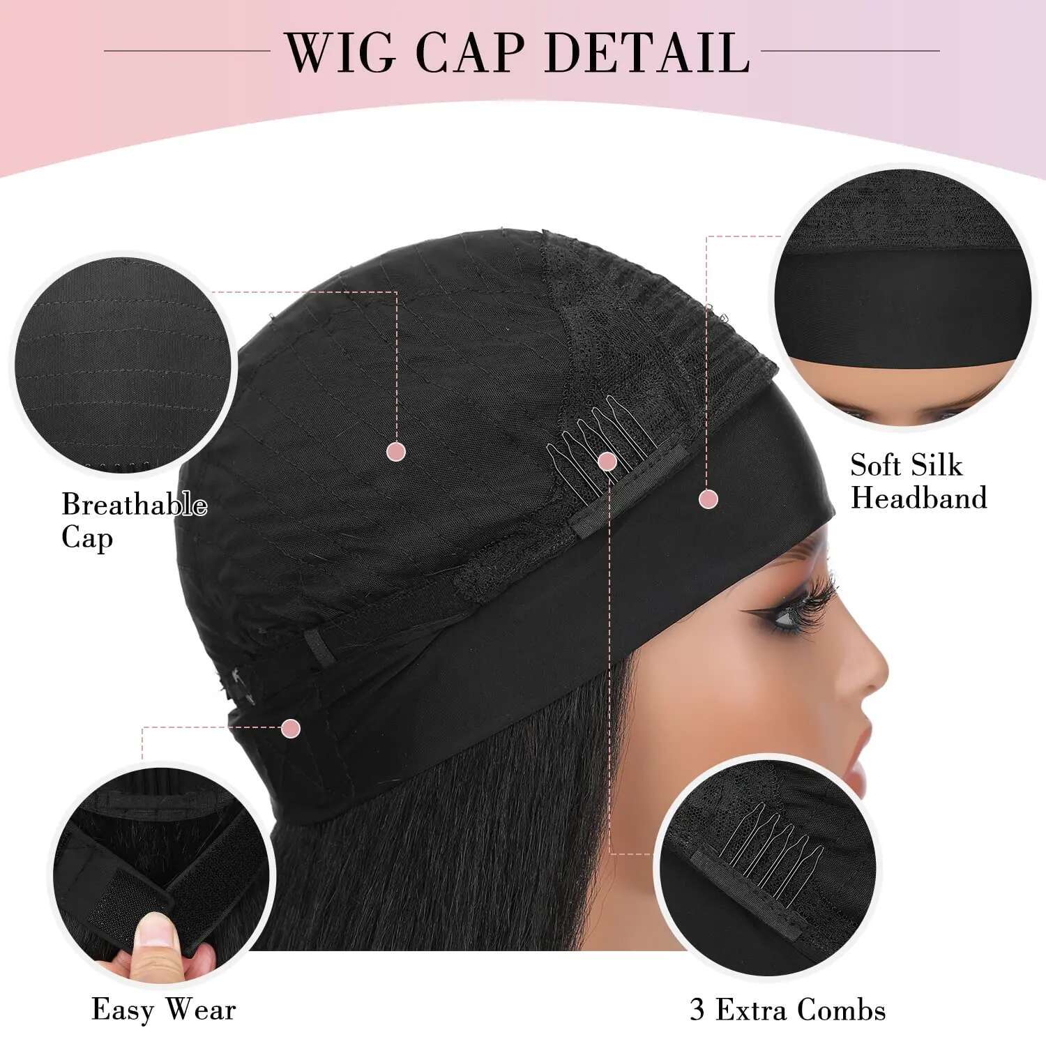 Long Kinky Synthetic Hair For African American Afro Yaki Straight Headband Wigs For Black Women