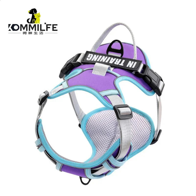 Nylon Adjustable Dog Harness Personalized Dog Harness Vest Reflective Breathable Pet Harness Leash For Small Medium Large Dogs 250224